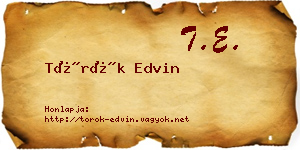 Török Edvin névjegykártya